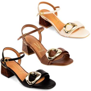 Imagem de Sandália Vizzano Salto Bloco Grosso Conforto Original 6428, Preto, 35