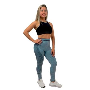 Imagem de Calça Legging Mormaii Feminina Estampada Sem Costura Fitness, M, Azul