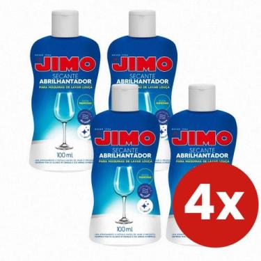 Imagem de Kit 4 Secante Abrilhantador Jimo 100ml para Máquina de Lavar Louça Sec