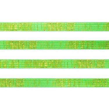 Imagem de Elástico Chato Metalizado 7mm Verde Cit. e Ouro Marpax 10m