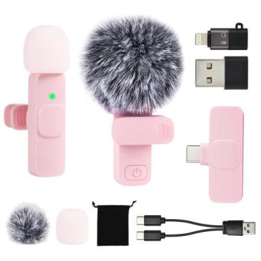 Imagem de Mini microfone KZZOUY Wireless Lavalier para iPhone/Android