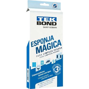 Imagem de Esponja Mágica para Limpeza 100mm X 70mm X 30mm de Manchas e Riscos Plástico Expandido Ecológica Tekbond