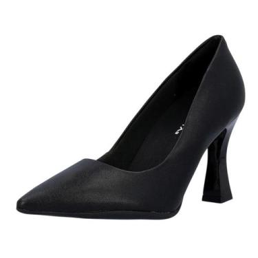 Imagem de Sapato Feminino Scarpin Salto Médio Taça Conforto Piccadilly, Preto, 3