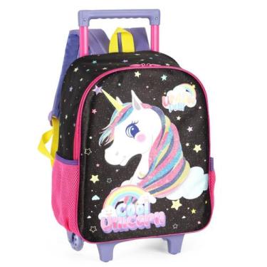 Imagem de Mochila de Rodinha Infantil Escolar Unicórnio Up4you Violeta