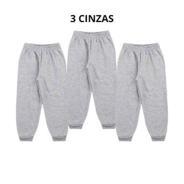 Imagem de Kit 3 Calças Moletom Peluciado Algodão Infantil Juvenil Inverno 4 ao 1
