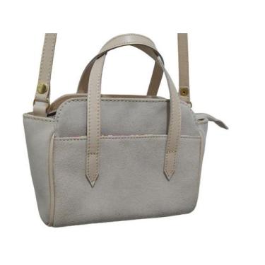 Imagem de Bolsa Pequena de Couro Camurçado Zup - Zup Bags, Marfim