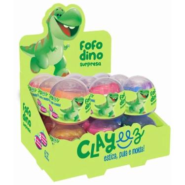 Imagem de Massa para Modelar com Ovo Fofodino Air Clay 12g Display 18 Unidades Doce Brinquedo