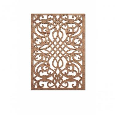 Imagem de Divisor de Ambiente Cobogó MDF 3mm M0001 29x19cm com Fita Dupla Face Amadeirado Carvalho