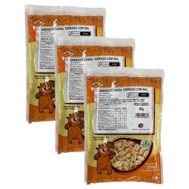 Imagem de Kit 3X: Amendoim Torrado com Sal Tainá Alimentos 200g