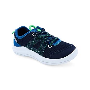 Imagem de OshKosh B'Gosh Tênis infantil unissex Tobie, Azul marinho/verde, 17
