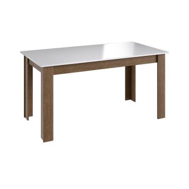Imagem de Mesa Fixa Para Sala de Jantar 4 Lugares Ameixa Negra Branco