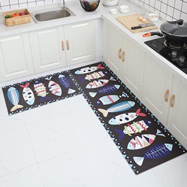 Imagem de Tapete de cozinha Tapetes de conforto 1 peça de couro à prova d'água à prova de óleo conjunto de tapetes antiderrapantes tapete acolchoado antifadiga 50 x 200 cm