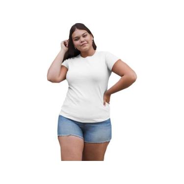 Imagem de Camiseta Feminina Bata Branca Tecido 100% Poliéster Pf Sublimação Bran