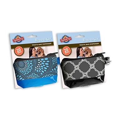 Imagem de Dispensador de bolsa de tecido manchado com refis de saco de cocô para cachorro, 15 unidades