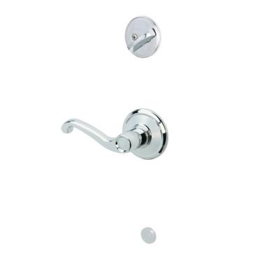 Imagem de Schlage F59 FLA 625 RH Flair Maçaneta interna direita com fechadura, cromo brilhante (apenas metade interior)