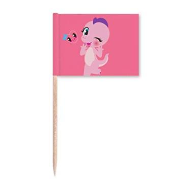 Imagem de Bandeira de palito de dente Dinosaur Kingdom Love You para decoração de festa