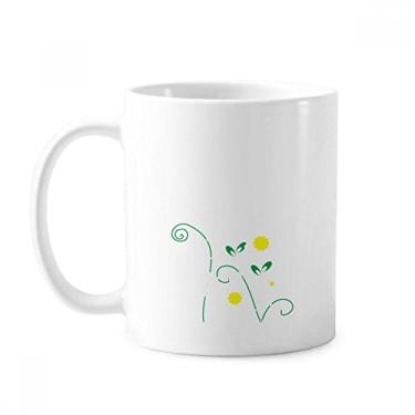 Imagem de Flor Plantas Folhas Verdes Pétala Caneca Cerâmica Café Porcelana Utensílios de Mesa