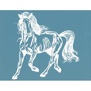 Imagem de Estêncil de serigrafia autoadesivo para impressão em serigrafia, estêncil de tela de seda para cavalo autoadesivo estêncil de malha para decoração de pintura de tecido para camiseta faça você mesmo