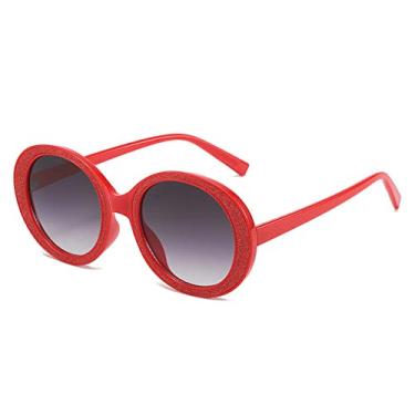 Imagem de Óculos de sol punk retrô redondos femininos vintage óculos de sol feminino UV400 tons de condução óculos gradiente, vermelho, cinza, tamanho único