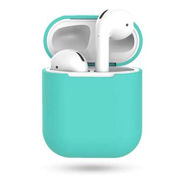 Imagem de Case Capa Protetora Silicone Compatível com AirPods (Verde Agua)