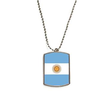 Imagem de DIYthinker Colar com pingente de corrente de aço inoxidável com bandeira nacional da Argentina da América do Sul