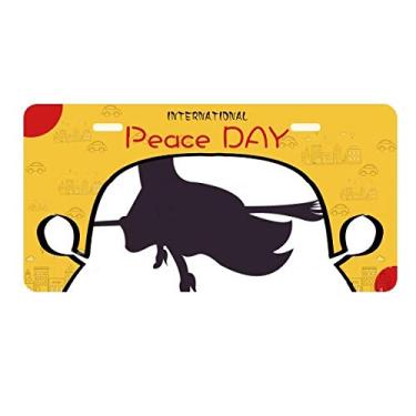 Imagem de DIYthinker Witches Ride Broomsticks Bat Halloween placa de carro decoração Dia da Paz