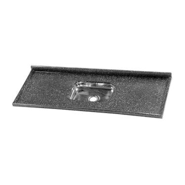 Imagem de Pia De Cozinha Roralit Granitado Com Cuba Em Inox 160Cm - 562508 Preto