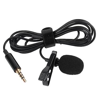 Imagem de Kit de microfone de lapela Lavalier, microfone condensador omnidirecional com interface de 3,5 mm para microfone com fio de celular, gravação de vídeo, entrevistas, etc