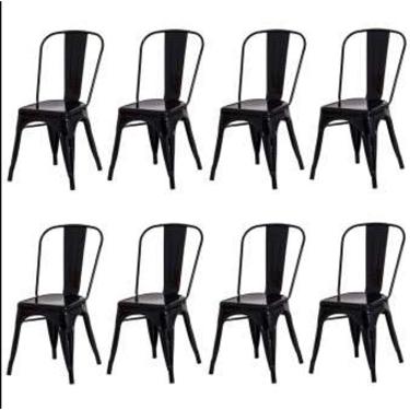 Imagem de Conjunto 8 Cadeiras Tolix Iron - Design - Preta