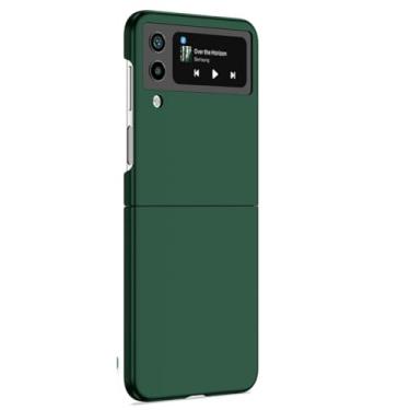 Imagem de Para samsung z flip 5 4 3 2 caso untra fino anti-impressão digital à prova de choque capa dura para z flip, verde, para galaxy z flip 4