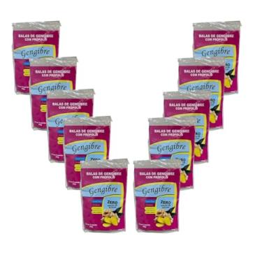 Imagem de Kit 10 Amatuvida Bala de Gengibre Zero Açúcar c Própolis 20g