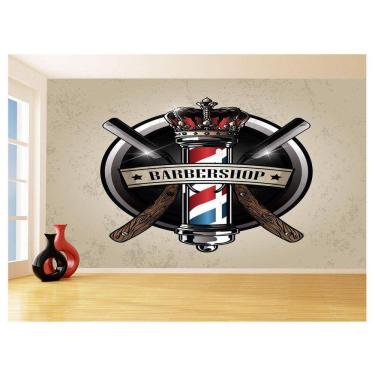 Imagem de Papel De Parede 3D Barbearia Barber Shop Logo 3,5M Brb26