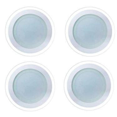 Imagem de Kit 4 Luminárias Lâmpada LED 18W Plafon Embutir Borda Vidro