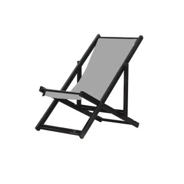 Imagem de Espreguiçadeira Preguiçosa Dobrável sem Braço Black Tecido Cinza Cinza Granizo