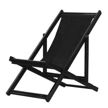 Imagem de Espreguiçadeira Preguiçosa Dobrável sem Braço Black Teccido Preto Preto