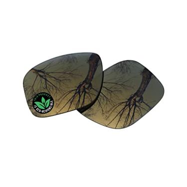 Imagem de Raydi Lentes de substituição de policarbonato para óculos de sol Oakley Holbrook XL OO9417 – Bronze dourado espelhado – Polarizado