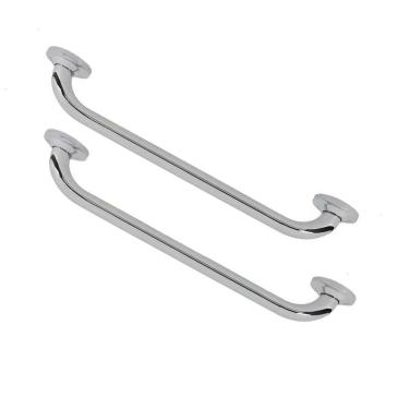 Imagem de Alça Apoio Kit 2 Uni Inox 30CM Barra Suporte Anti Queda Cadeirante Gestante Idoso Criança PCD Banheiro Box Evita Acidentes Segurança