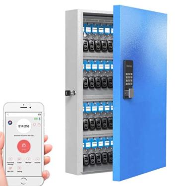 Imagem de WeHere Suporte de parede com 96 chaves (Plus), Bluetooth/senha única/controle remoto Wi-Fi/código fixo/desbloqueio de chaves, caixa organizadora de chaves para concessionárias de carro, hotel,