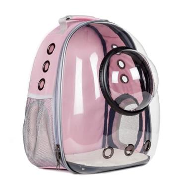 Imagem de SHENGX Mochila Transportadora Para Gatos, Mochila Para Animais De EstimaçãO, Mochila PortáTil E RespiráVel Para Carregar Animais De EstimaçãO, ImpermeáVel, Transparente,Rosa,A