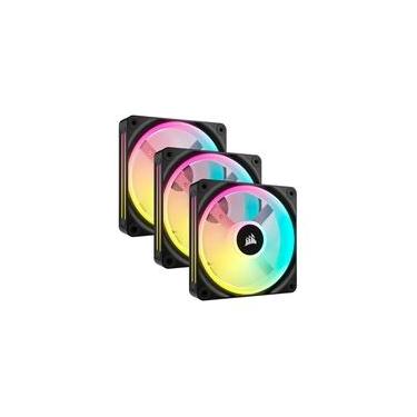 Imagem de Kit com  3 Ventoinhas Corsair iCUE LINK QX120, 120mm, RGB, Preto - CO-9051002-WW