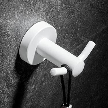 Imagem de Conjunto de acessórios de banheiro, kit de acessórios de banheiro, escova de vaso sanitário de aço inoxidável 304, suporte de lenços, anel de toalha, copo de escova de dentes, saboneteira, gancho de