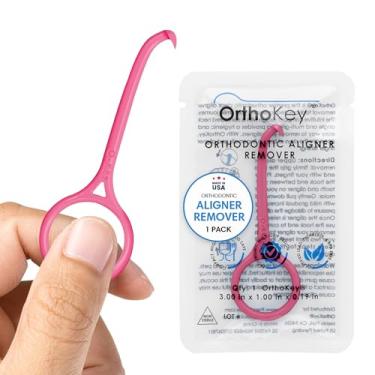 Imagem de OrthoKey Aligner Remover - Versatile Clear Aligner & Retainer Removal Tool - Hygienic Invisalign Remover, Denture Grabber - Portable & Durable, Fits Dental & Aligner Cases - (Pink, 1-Pack)