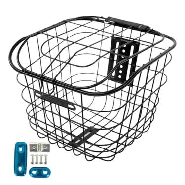 Imagem de Dynwave Cesta de fio de bicicleta com tampa, cesta de bicicleta traseira dianteira e traseira resistente, cesta de bicicleta, Sem placa inferior