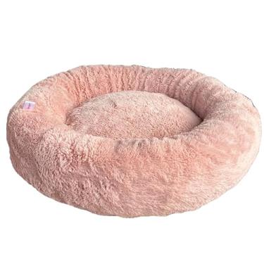 Imagem de Cama Caminha Pet Nuvem Redonda Pelucia Com Ziper Tamanho P 50x50 Cama Ninho Pet Para Cachorros e Gatos, Com Ziper Nas Bordas e Fundo, Macia e Confortável Antiderrapante e Ergonômica (ROSA)