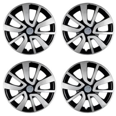 Imagem de Jogo 4 Calota 14 Preto Prata Peugeot 206 207 208 Hoggar A - Garagem On
