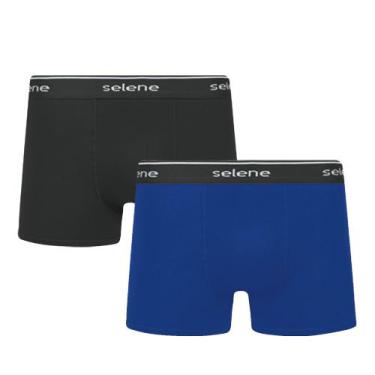 Imagem de 2 Cuecas Boxer Box Selene Em Algodão Cotton, Preto, Royal, G