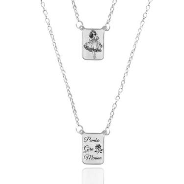 Imagem de Colar Escapulário Pomba Gira Menina Umbanda Aço Inoxidável - Escapulár