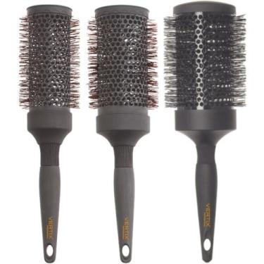 Imagem de Kit Escova Ceramica Nano Silver Hot Ion 43/53/65mm Vertix, Profissiona