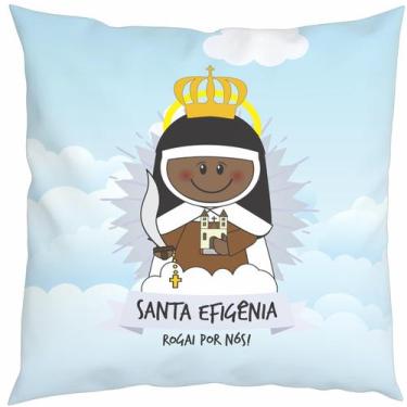 Imagem de Almofada Com Enchimento Oração Santinho Nossa Santa Efigênia - Core De