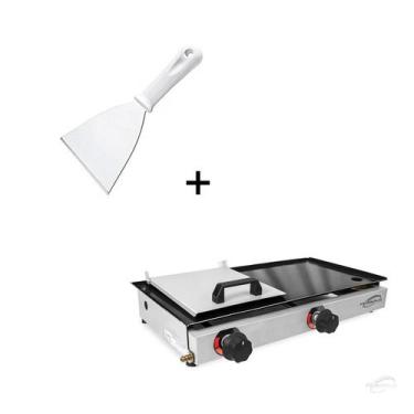 Imagem de Chapa De Lanche Hambúrguer Com Prensa 30X60 Á Gás + - Geral